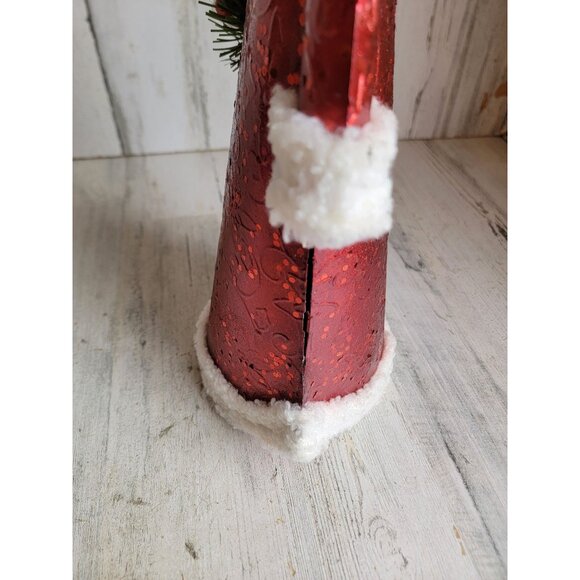 pier 1 ? Metal rustic Santa Claus wreath Xmas home decor figure unique - Picture 11 of 11